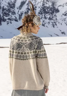 “Luna” lambswool blend sweater - light sand