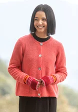 Strickjacke aus Alpakawollgemisch - koralle