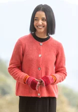 Strickjacke aus Alpakawollgemisch - koralle