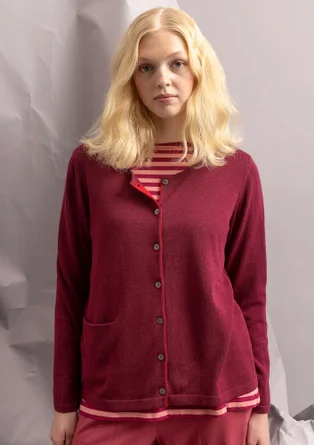 Strickjacke „Ina“ aus Bio-Baumwolle/Lyocell - purpur
