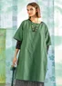 Robe ”Twin” en tissu de lin/coton biologique (vert océan S)