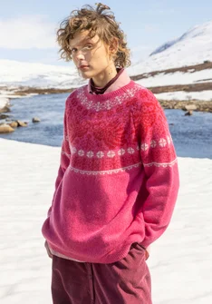 Tröja "Luna" i lammullsmix - mörk pion