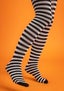 Striped tights in organic cotton black/unbleached thumbnail