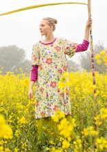 Tricot jurk "Midsommarnatt" van biologisch katoen - flderblom