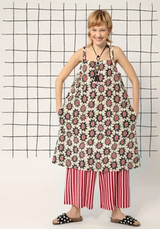 Robe "Afrodite" en coton biologique tissé - vanille