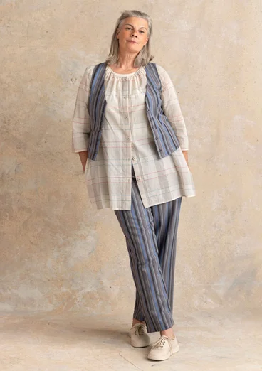 Kankainen taiteilijanpaita "Nora" ekopuuvillaa - luonnonvärinen