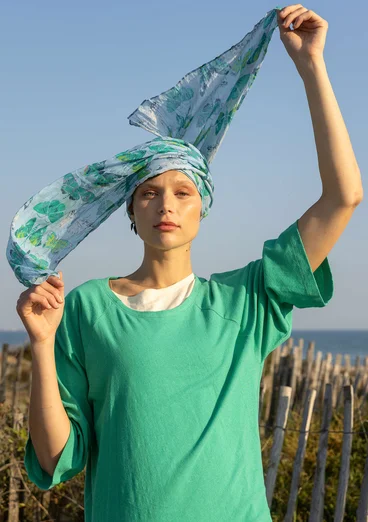 “Fjäril” organic cotton scarf - blue jay