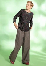 “Woodland” woven organic cotton/linen trousers - mole
