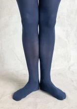 Einfarbige Strumpfhose aus Recycling-Polyamid - indigo