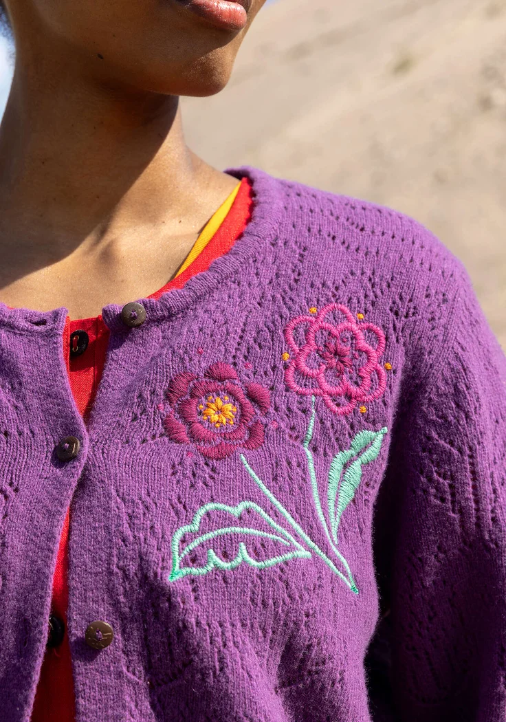 Strickjacke „Shadow“ aus Lammwollmischung - hortensie
