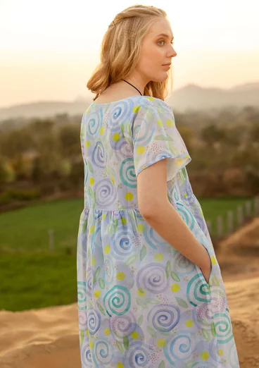 “Cumulus” woven-cotton dress - forget-me-not