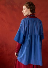 “Sofia” organic cotton smock blouse - blue butterfly