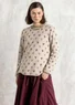 “Tove” organic/recycled cotton favourite sweater (dark natural melange/patterned XL)
