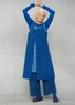Gewebtes Balalaika-Kleid aus Öko-Baumwolle/Leinen (tiefblau XL)
