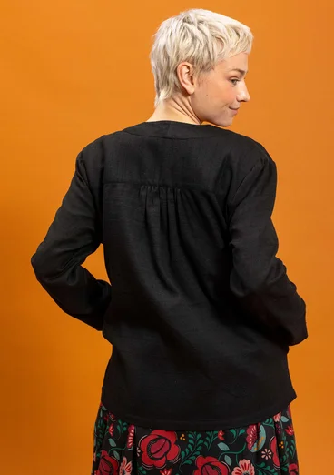 “Cleo” woven organic cotton indoor jacket - black