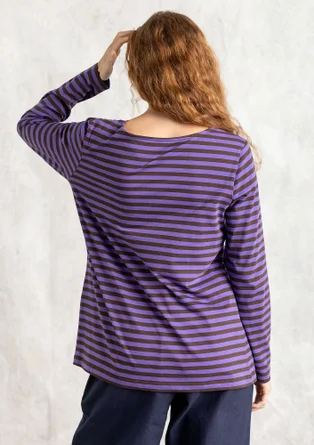 Top basique rayé en coton biologique - améthyste/mûrier noir