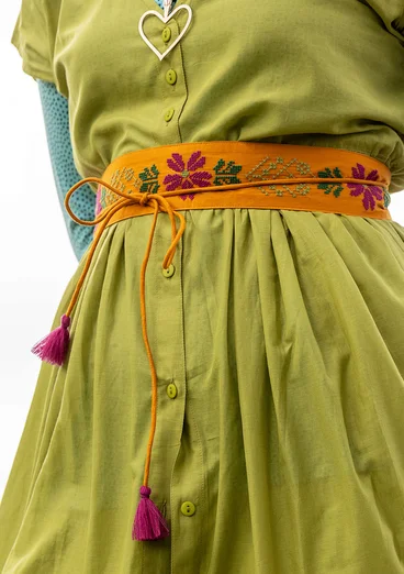 Ceinture "Cross" en coton biologique - moutarde