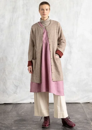 Lambswool blend coatigan - mole/melange