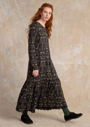 Gemustertes Kleid „Fåle“ aus Modal - schwarz