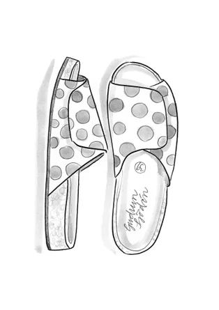 Sandal "Amber" i digitaltryckt tyg - papegojröd