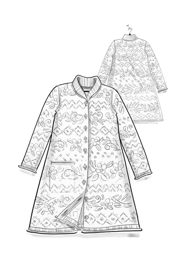 Langstrickjacke „Nova Scotia“ aus Lammwolle - indigogrün