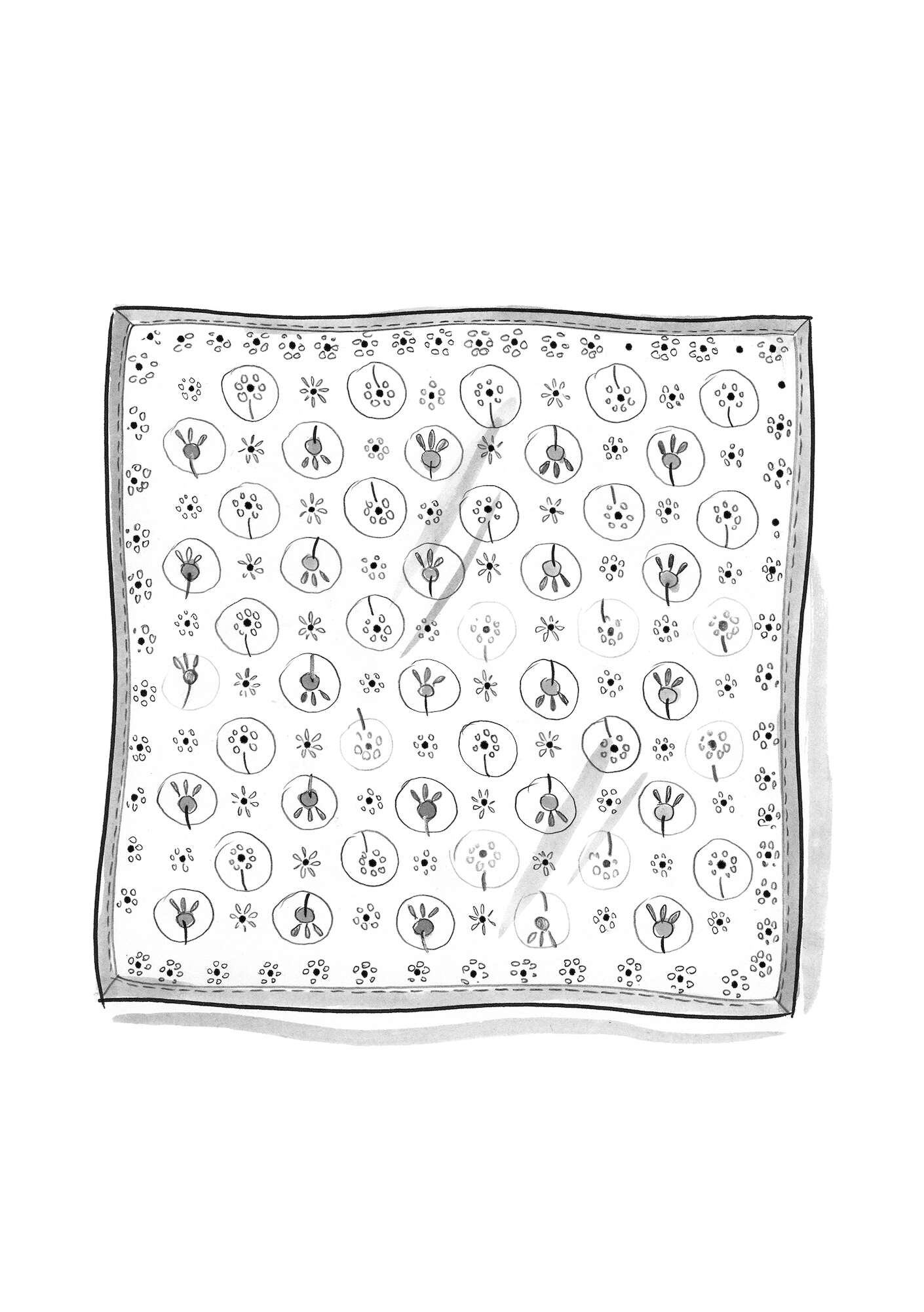 “Indra” organic cotton tablecloth indigofera