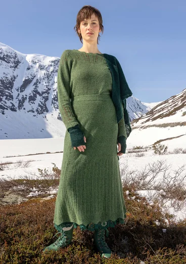 Handstulpen „Forgetmenot“ aus Alpakawollgemisch - dunkeljaspis-melange