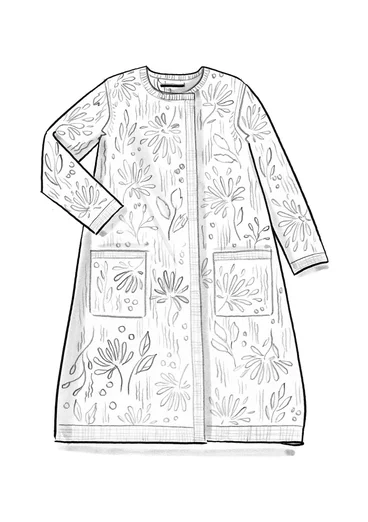 Lang pointellestrikket jakke «Niwa» i økologisk / resirkulert bomull - indigoblå