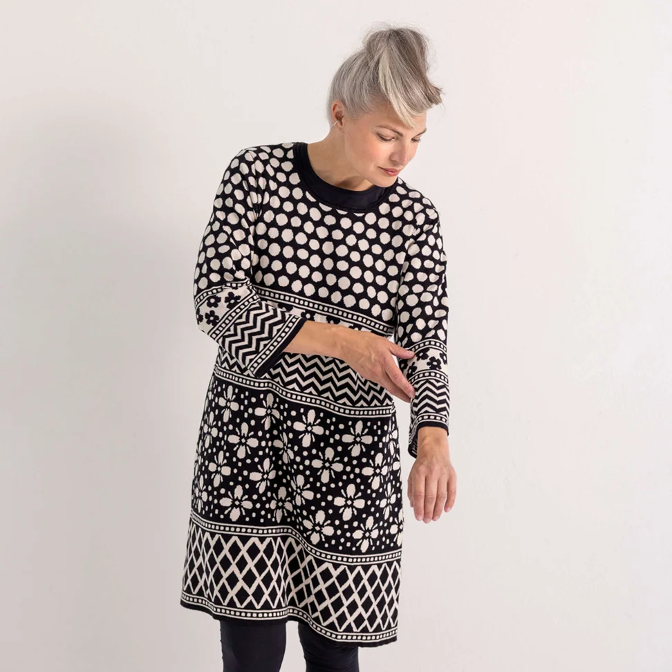 “Inez” recycled/organic cotton dress - black