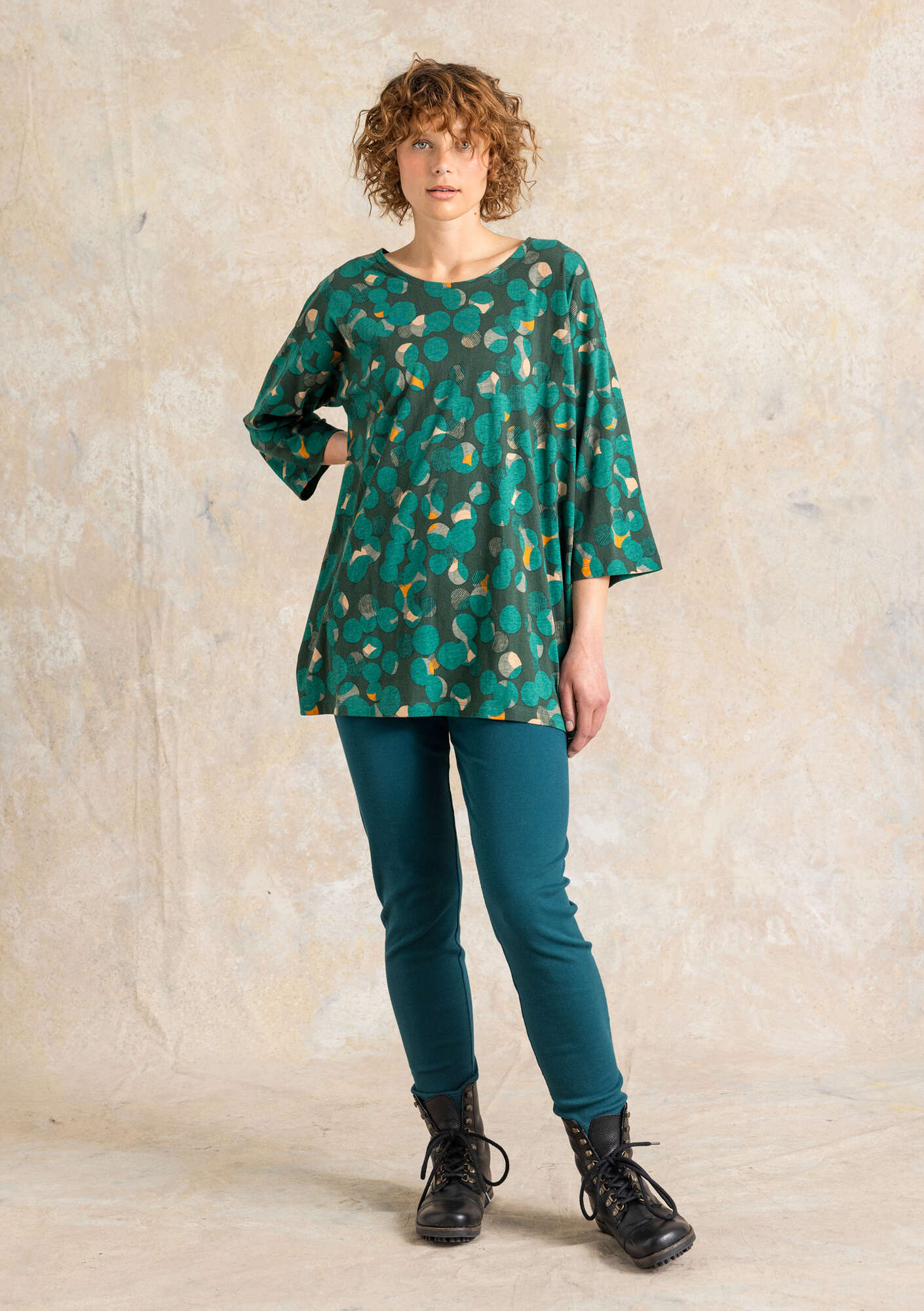 Long-sleeved mock turtleneck in organic cotton jersey gudrunsjoden.com