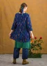 Bluse «Pimpinella» i økologisk bomull (midnattsblå/mønstret XL)