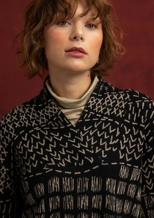 “Fields” patterned organic cotton sweater - black umber