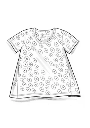 “Billie” organic cotton/modal short-sleeve top - aqua green/patterned