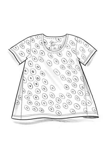 “Billie” organic cotton/modal short-sleeve top - aqua green/patterned