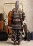 Gemusterte Strickjacke „Luleälven“ aus Lammwolle/Recycling-Wollgemisch (röstkaffee L)