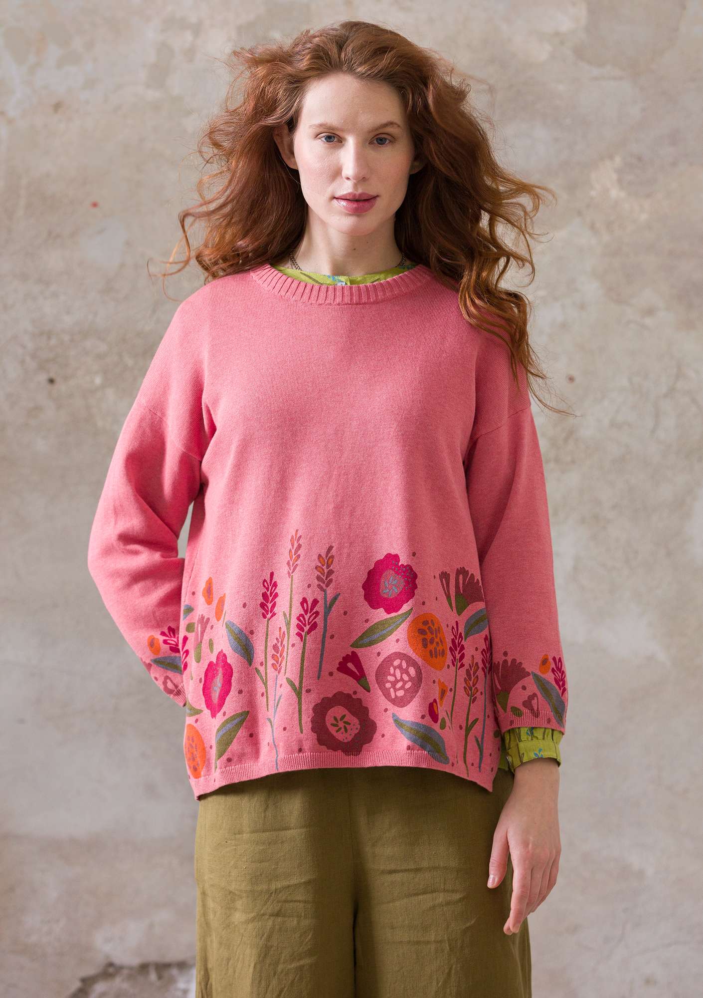 “Noon” organic cotton knitted sweater dark lily thumbnail