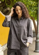 Veste tissée "Ines" en coton biologique - graphite