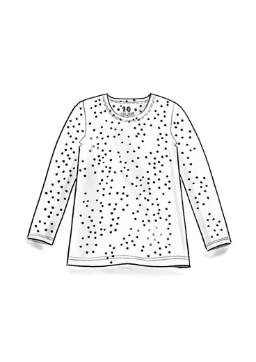 Gepunktetes oder einfarbiges Jerseyshirt „Ebba“ aus Baumwolle/Elasthan - dunkelaubergine-gemustert