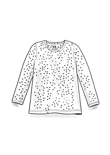 Gepunktetes oder einfarbiges Jerseyshirt „Ebba“ aus Baumwolle/Elasthan - dunkelaubergine-gemustert