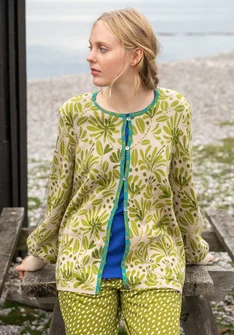 Strickjacke „Bohuslän“ aus Bio-/Recycling-Baumwolle - dunkelnatur