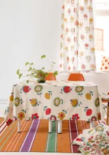 “Tulipanaros” organic cotton tablecloth - almond milk
