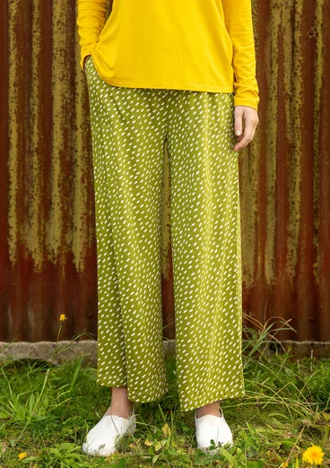 Tricot broek "Arholma" van biologisch katoen/modal - asperge