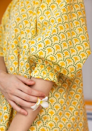 “Neela” woven organic cotton blouse - sunbeam