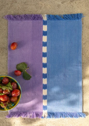 Tischset „Ira“ aus Bio-Baumwolle - meeresblau