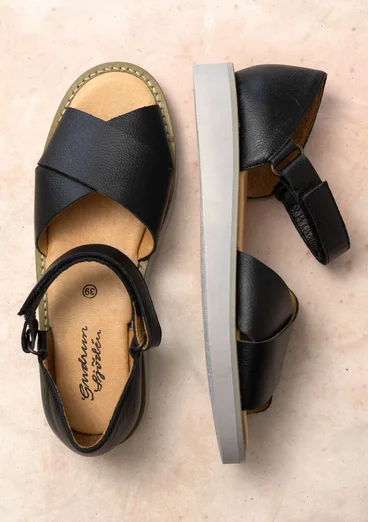 Nappa sandalen - zwart