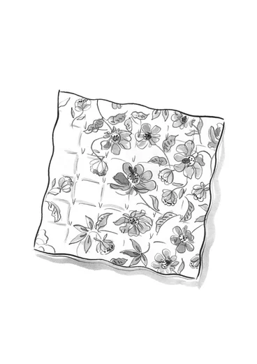 “Bloom” seat cushion in organic cotton - eggshell