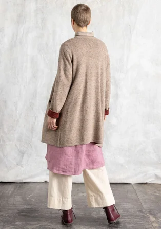 Lambswool blend coatigan - mole/melange