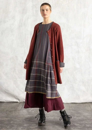 Lambswool blend coatigan - red curry/melange