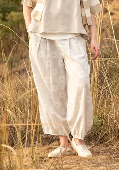 “Cirrus” woven pants in organic cotton - ecru