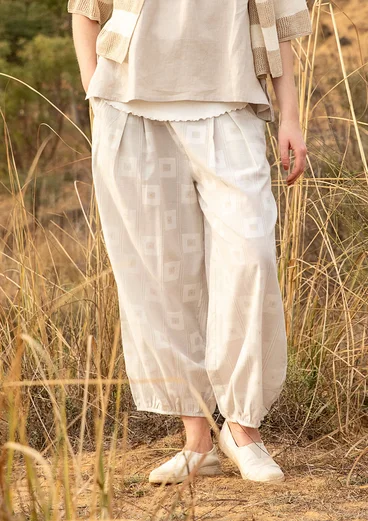 Vevd bukse «Cirrus» i økologisk bomull - ubleket